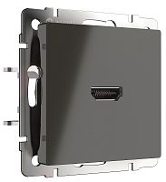 Розетка HDMI без рамки Werkel 1-м. серо-коричневый глянцевый картинка